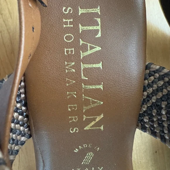 NEW ITALIAN SHOEMAKERS Black Brown Tan Sling back Sandals  Women's Sandals 8.5 M - Picture 10 of 11